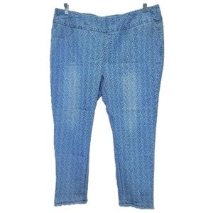 Soft Surroundings Pull On Jeans SlimTapered Boho Denim Stretch Plus 1X 2X 18 20